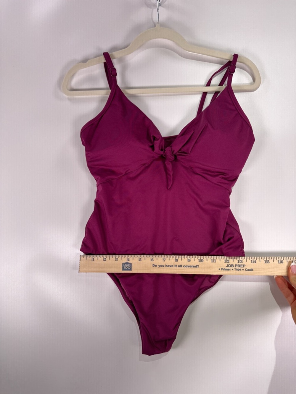 Seafolly Ruched Tie Front One Piece Swimsuit Magenta US 14 Tummy Control - Picture 9 of 12